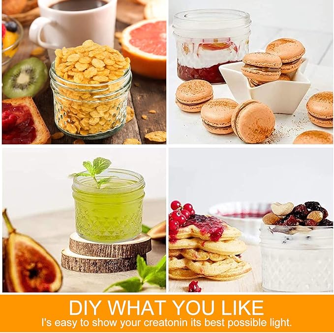 4oz Clear Glass Mini Mason Jars, 40 Pack Small Clear Canning Jars - Image 9