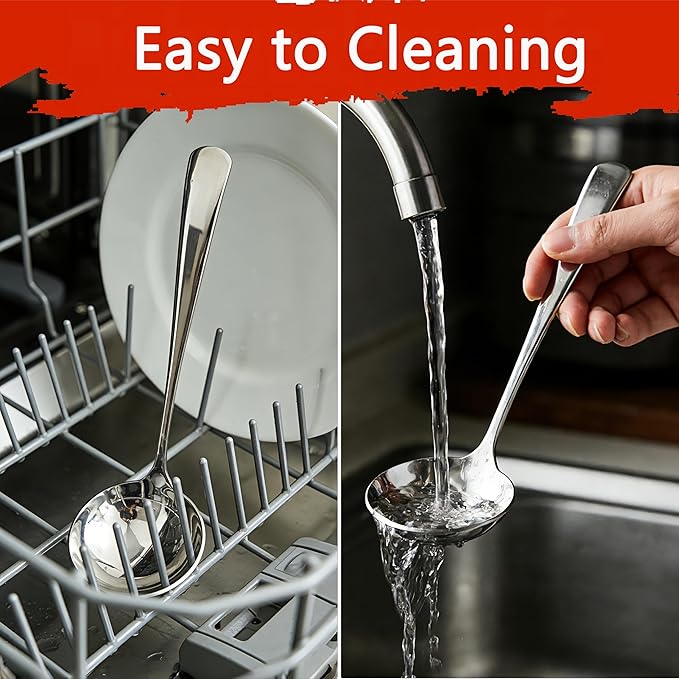 Small Ladle for Serving, 7.8 Inch 18/10 Stainless Steel Mini Gravy Ladle for - Image 5