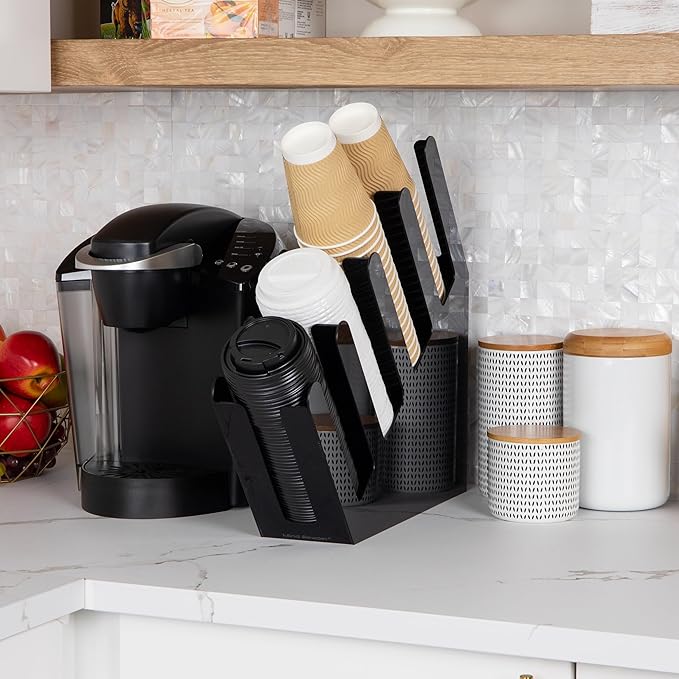 Mind Reader Cup and Lid Dispenser, Countertop Org, Coffee Bar, Beverage Cup - Image 2