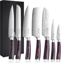 PAUDIN Chef Knife Set, 7 Pieces Kitchen Knife Set, High Carbon Stainless Steel by PAUDIN