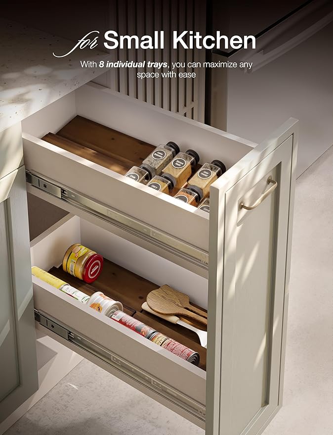 Tinamo Acacia Wooden Spice Rack Organizer - Image 6