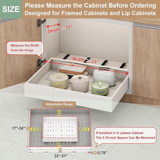 Pull out Cabinet Organizer, Expandable Width, Depth - Image 2