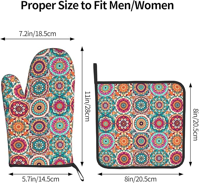 Boho Oven Mitts and Pot Holders - Image 3