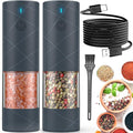 2Pack Electric Salt and Pepper Grinder Set USB Rechargeable by Lidaop