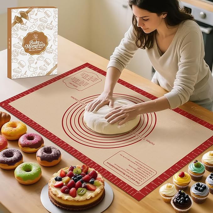 Silicone Baking Mat, Reusable Silicone Dough Mat, Non-Stick Pastry Mat by MimekitchenKitchenHelper