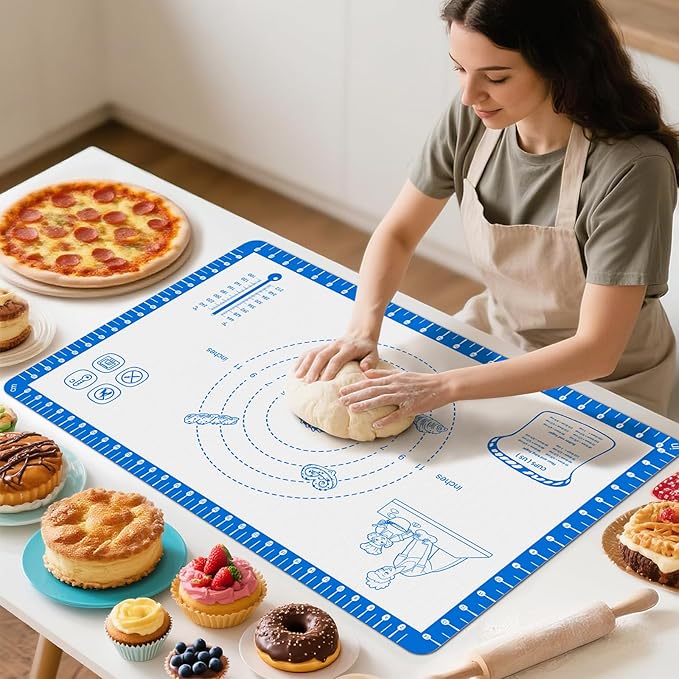 Baking Mats Silicone for Baking Sheet, non Stikc Pastry Mat for Dough Rolling by Bredominant