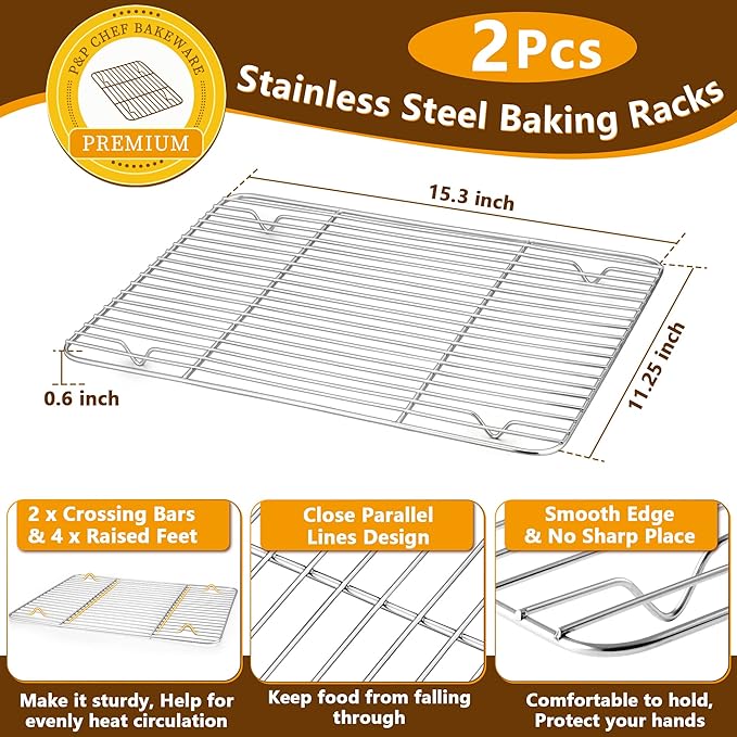 P&P CHEF 16 Inch Stainless Steel Baking Sheet - Image 3