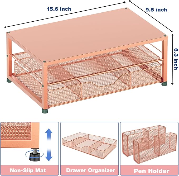 OPNICE Desk Organizers and Accessories, 2-Tier Computer Monitor Stand - Image 3