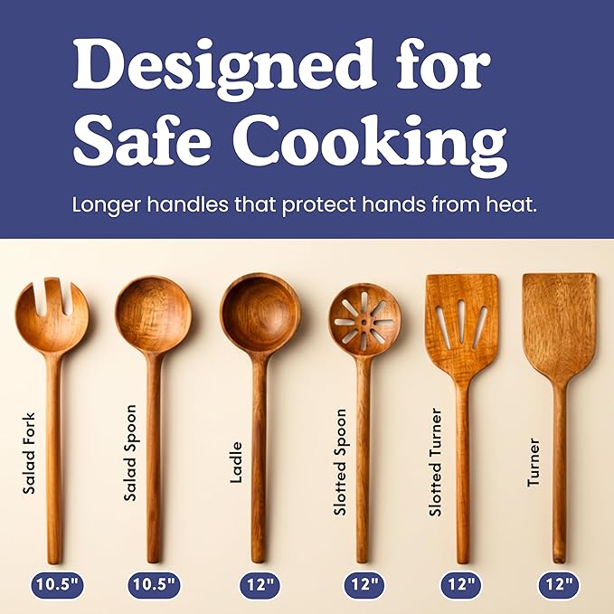 Non-Toxic Cooking Utensils – 6-Piece Kitchen Utensils Set, Glue-Free & - Image 5