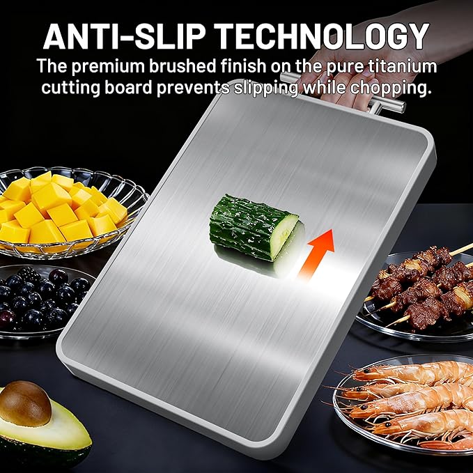 Titanium Cutting Boards For Kitchen, Ebony Wood Cutting Board, Double Sided - Image 9