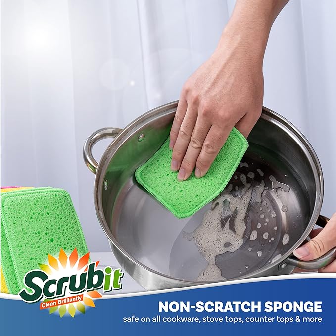 SCRUBIT - Scrub and Wipe Cleaning Pads – Dual Sided Scouring Pad and Dish - Image 4