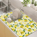 Kitchen Countertop Dish Drying Mat, Super Absorbent Coffee Bar Mat by Kuyig+Home
