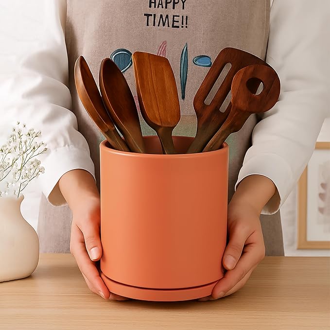 D'vine Dev 360° Rotating Utensil Holder Set – 7.2"+5" Kitchen Utensil Crocks - Image 6