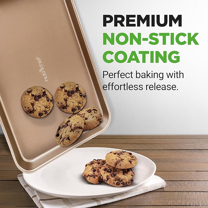 NutriChef 2 Piece Cookie Sheets - Image 6