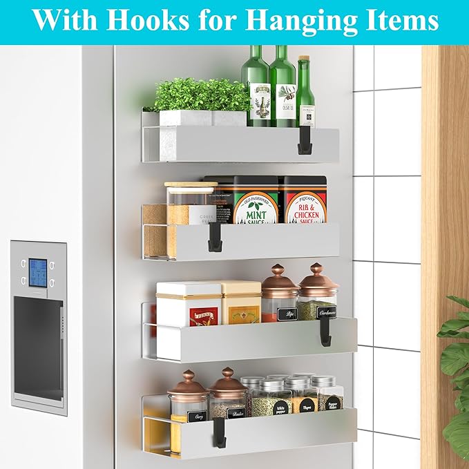 HuggieGems 4 Pack Magnetic Spice Storage Rack Organizer - Image 2
