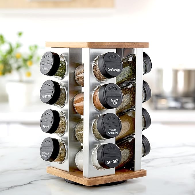 Kamenstein 16 Jar Warner Revolving Countertop Spice Rack Organizer - Image 3