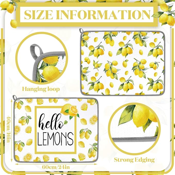 Zonon Dish Drying Mat for Kitchen Counter 16 x 24 Microfiber Absorbent Dish - Image 3