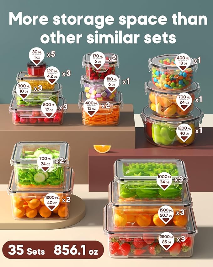 70 PCS Food Storage Containers - Image 2