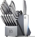 KnifeSaga Knife Set, Razor Sharp Knife Block Set by PushBoundariesforSharpness