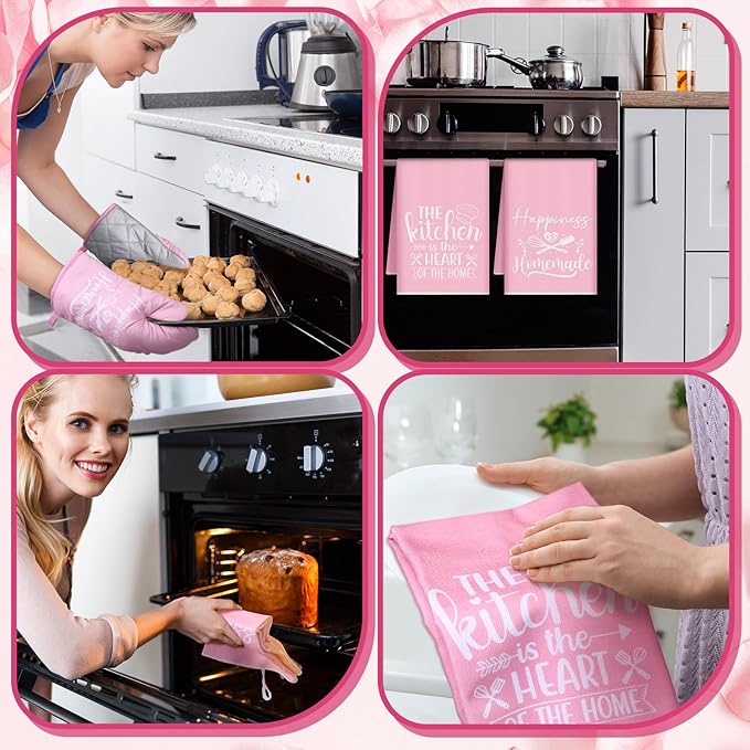 Sratte 6 Pcs Kitchen Decor Accessories Set Farmhouse Towels Pot Holders Oven - Image 5