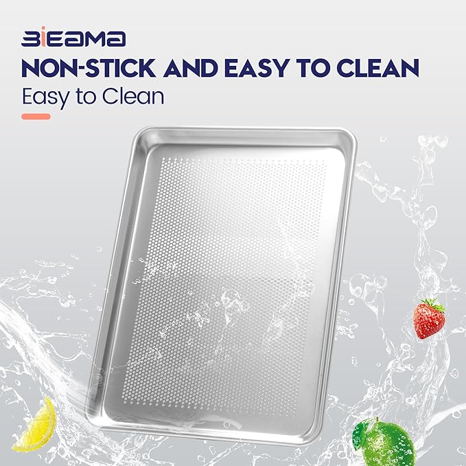 BIEAMA 12 Pack Half Size 18" x 13" Aluminum Baking Sheet Pan Perforated - Image 5