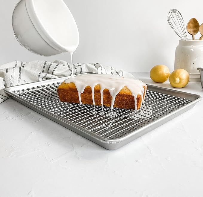 USA Pan Jelly Roll Baking Pan and Bakeable Cooling Rack, Nonstick Commercial - Image 5