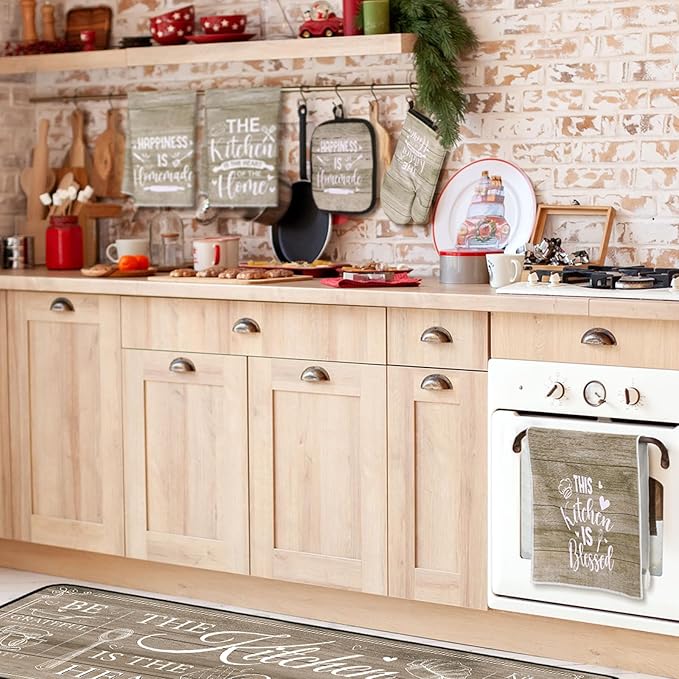Fourluoo 10 Pcs Farmhouse Kitchen Decor and Accessories Set 4 Kitchen Towels 2 - Image 4