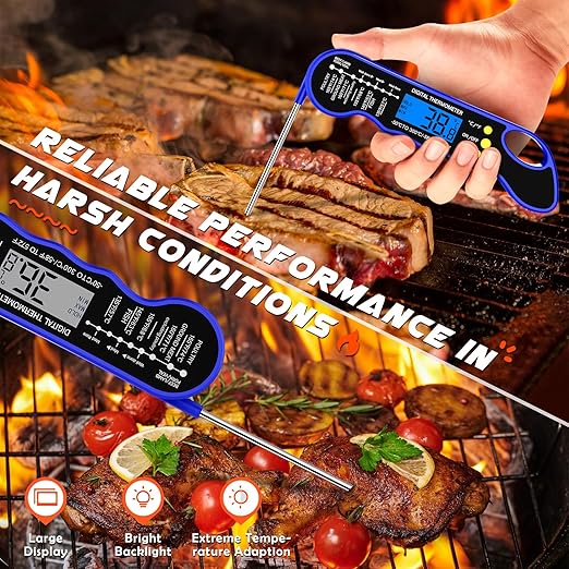 TRAUSI Instant Read Meat Thermometer, Fast & Accurate Digital Food Thermometer - Image 2