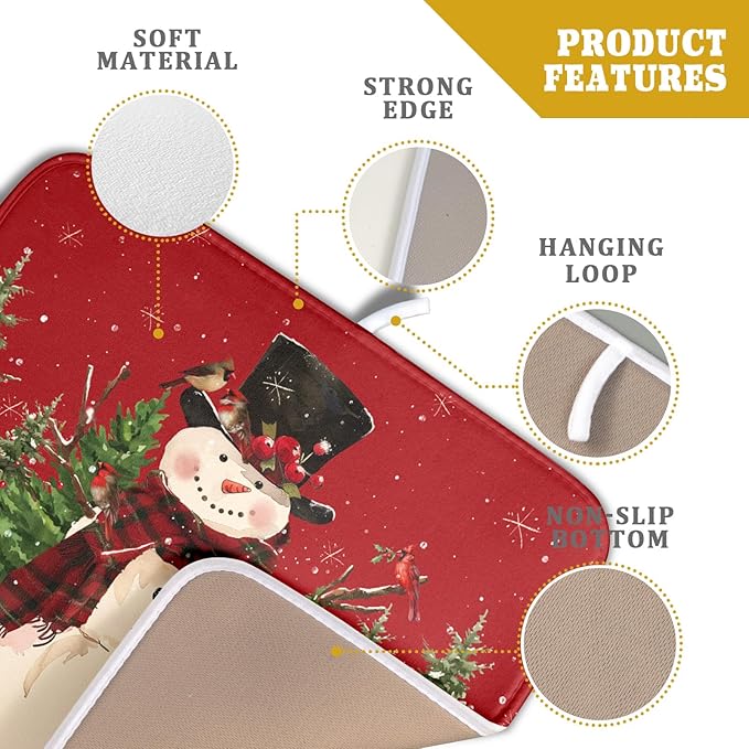Christmas Snowman Dish Drying Mat - Image 4