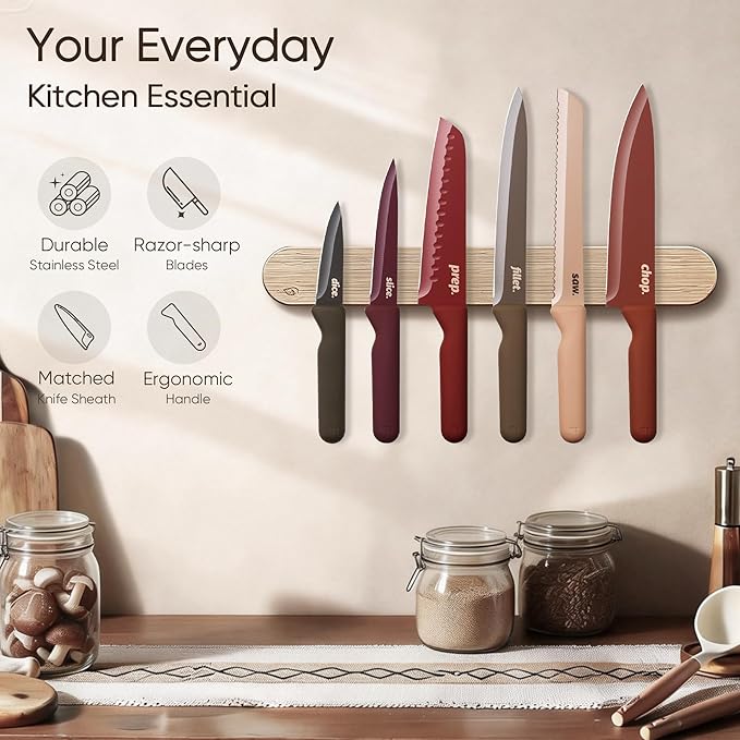 CAROTE Knife Set, 6 Stainless Steel Knives - Image 9