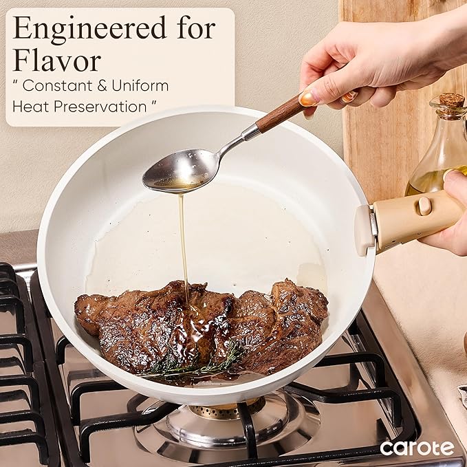CAROTE 33pcs Pots and Pans Non Stick, Cookware Sets Detachable Handle, - Image 7