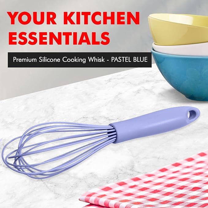 Chef Craft Premium Silicone Wire Cooking Whisk, 10.5 inch, Pastel Blue - Image 2