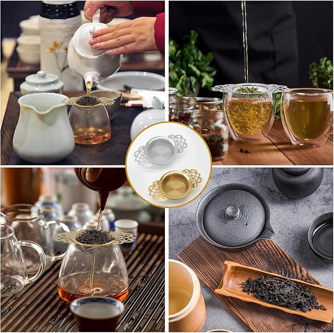 2 Pack Tea Strainers with Drip Bowls Stainless Steel Mesh Tea Infusers Loose - Image 7