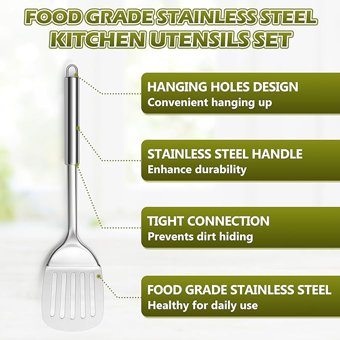 E-far Cooking Utensils Set, 10-Piece Stainless Steel Kitchen Utensils - Image 9