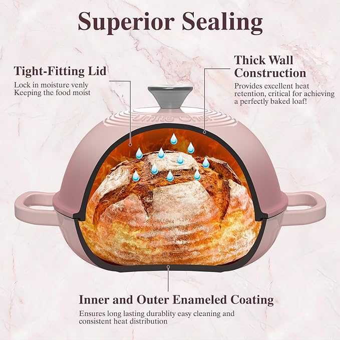 Cast Iron Dutch Oven Pot with Lid, Round Bread Oven - Image 5
