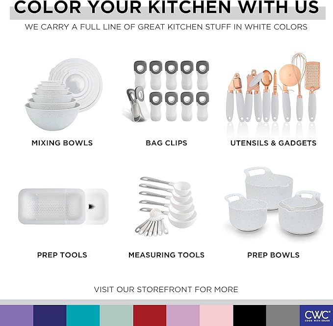 COOK WITH COLOR Nesting Plastic Mixing Bowl Set with Pour Spouts and Handles - Image 8