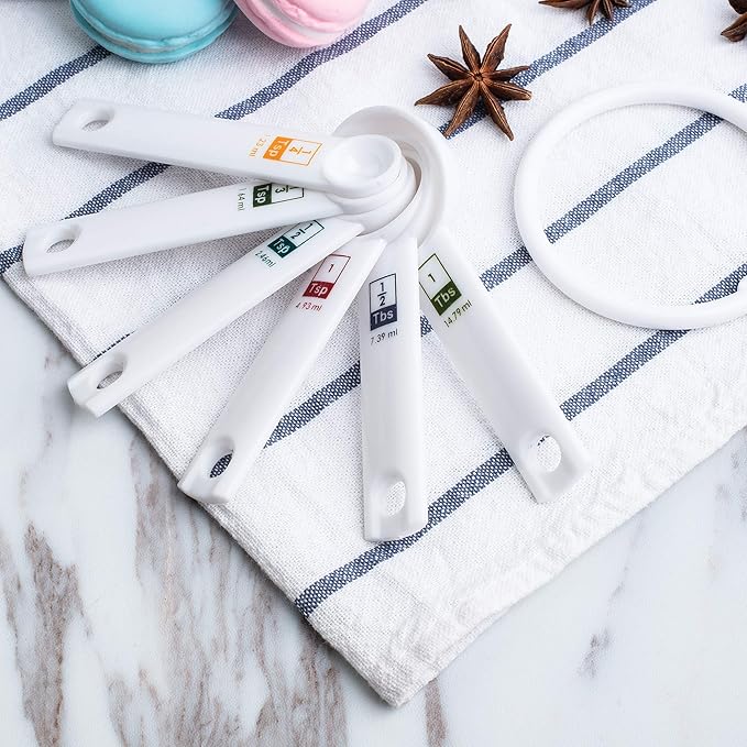 Fox Run 6-Piece Plastic Measuring Spoon Set White, 1.6 x 9 x 3 inches - Image 3