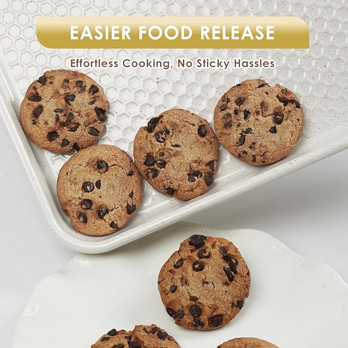 Baking Sheet Pan Set of 3, Nonstick Carbon Steel Cookie Sheets - Image 6