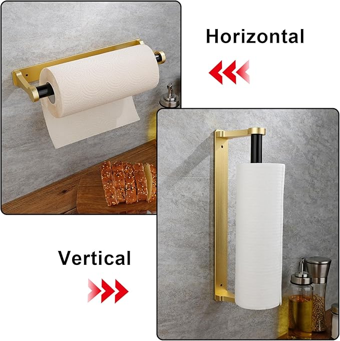 MONEER Paper Towel Holder Under Cabinet, Paper Towel Holder, Aluminum Alloy - Image 5