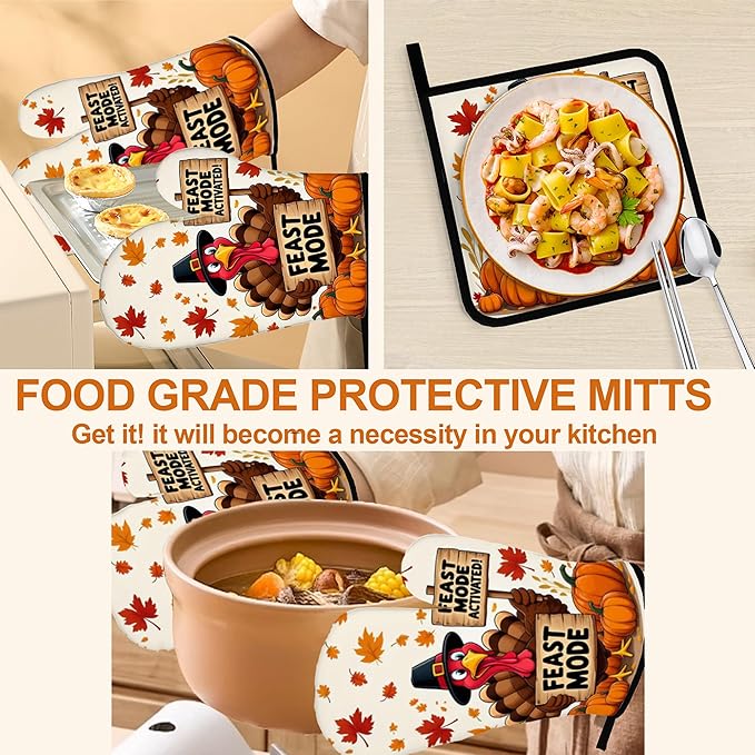 Turkey Oven Mitts with Matching Potholders - Image 5