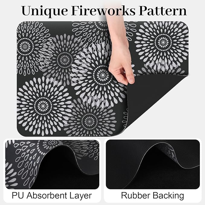 LuxStep Dish Drying Mat Super Absorbent Kitchen Counter Mat Rubber Backing - Image 6
