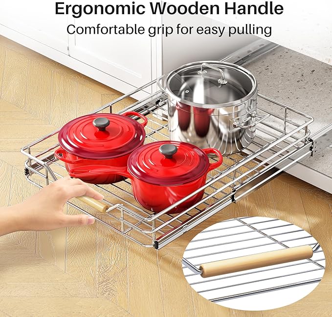 Pull out Cabinet Organizer, Heavy Duty Smooth Sliding Under Cabinet Shelves - Image 7