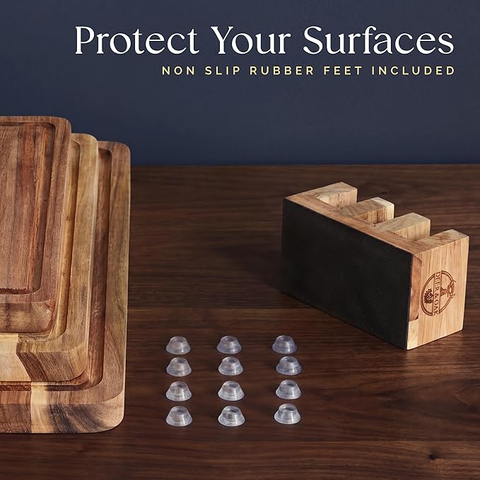 Pre-Oiled, Non Toxic 3-Piece Acacia Cutting Board Set - Image 10
