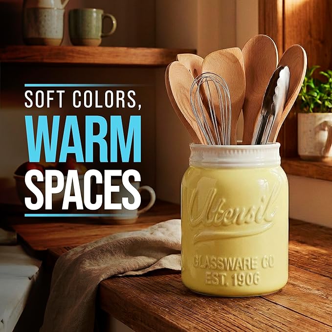Comfify Wide Mouth Mason Jar Utensil Holder Decorative Kitchenware Organizer - Image 5