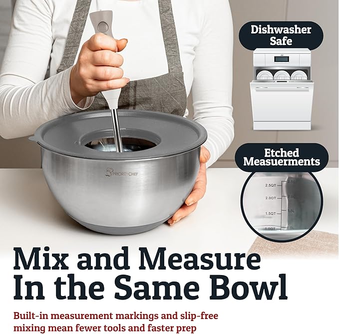 Priority Chef Stainless Steel Mixing Bowls - Image 5