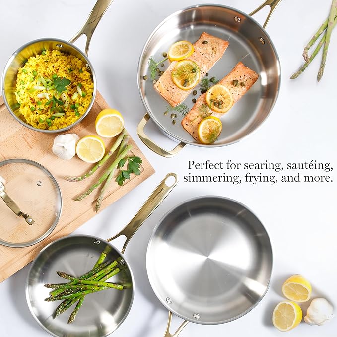 Martha Stewart Castelle 10 Piece 18/8 Durable Stainless Steel Induction Safe - Image 2