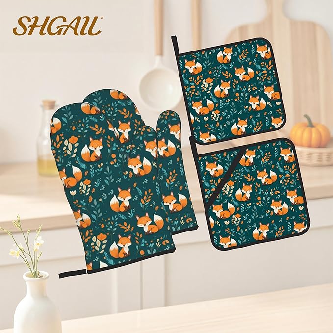 Fall Oven Mitts and Hot Pads Set - Image 2