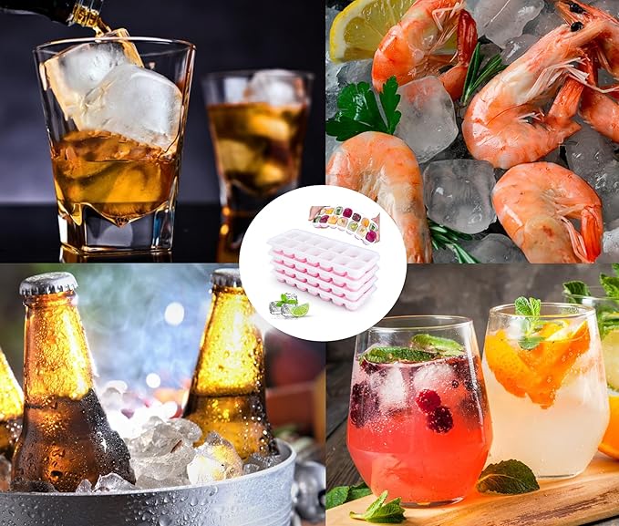 Silicone Ice Cube Tray, 4 Pack Easy-Release & Flexible 14-Ice Cube Trays - Image 7