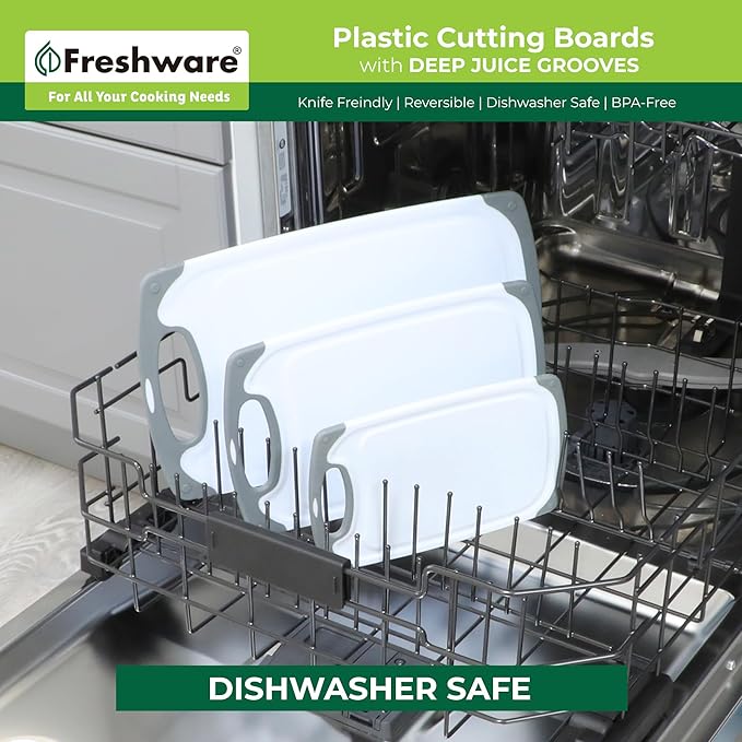Freshware Cutting Boards for Kitchen, Chopping Board 3-Pack - Image 6
