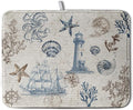 Nautical Coastal Dish Drying Mat by Kwlegh